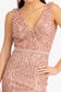 Embroidered Sequin Embellished Mesh Mermaid Dress w/ Chiffon Drape Cape-10