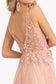 3-D Flower Embroidered Mesh A-line Dress w/ Rhinestone and Jewel Embellished-6