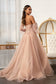 3-D Flower Embellished Glitter Netting A-line Dress w/ Detached Long Sleeves-5