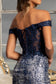 Sheer Bodice Cut-Away Shoulder Lace-Up Back Sequin Prom Dress w/ Leg Slit-8