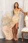 3-D Flower Glitter Embellished Mermaid Dress w/ Sheer Sides-5