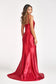 Sweetheart Satin Mermaid Dress w/ Open Back and Side Gathered Waistline-7