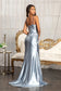 Sweetheart Satin Mermaid Dress w/ Open Back and Side Gathered Waistline-11