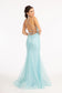 Straight Across Sequin Embellished Mesh Mermaid Dress w/ Slit-9