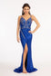 Sequin Embellished Illusion V-neck Mermaid Dress w/ Open V-back-8