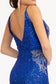 Sequin Embellished Illusion V-neck Mermaid Dress w/ Open V-back-11
