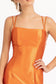 Straight Across Satin Mermaid Dress w/ Lace-up Back and Slit-15