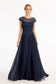 Beads Embellished Chiffon A-line Dress w/ Cap Sleeves-8