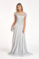 Beads Embellished Chiffon A-line Dress w/ Cap Sleeves-12
