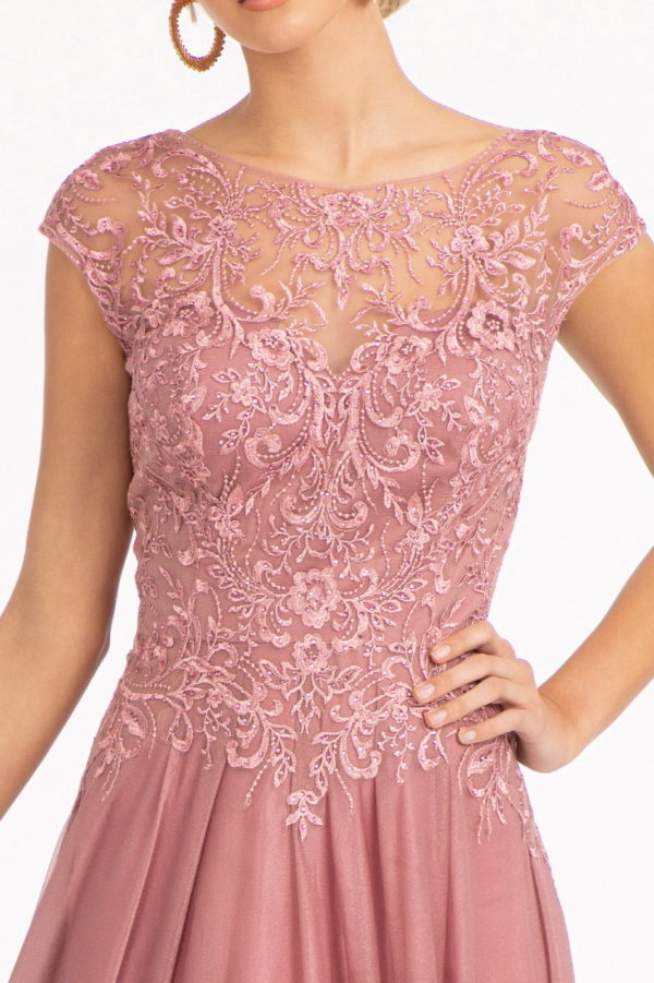 Beads Embellished Embroidered A-line Dress w/ Scoop-Neck-8