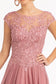 Beads Embellished Embroidered A-line Dress w/ Scoop-Neck-8