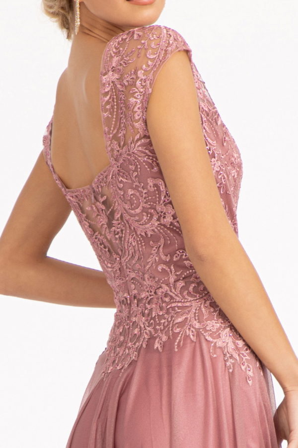 Beads Embellished Embroidered A-line Dress w/ Scoop-Neck-9