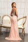 Beads Embellished Mesh Mermaid Dress w/ Detached Mesh Layer on Waist-14
