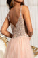 Beads Embellished Mesh Mermaid Dress w/ Detached Mesh Layer on Waist-16