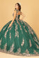 Sequin Glitter Embellished Quinceanera Dress w/ Corset Back-13