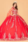 Sequin Glitter Embellished Quinceanera Dress w/ Corset Back-7