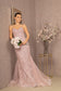 Sequin Bead Lace-up Back Trumpet w/ Mesh Tail Long Prom Dress GLGL3121-2