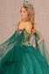 Glitter Sheer Bodice Mesh Ball Gown w/ Detachable Mesh Layers-3