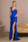 Sweetheart Glitter Ruched Side Mermaid Dress w/ Feather on Strap-1