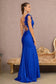 Sweetheart Glitter Ruched Side Mermaid Dress w/ Feather on Strap-5