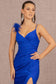 Sweetheart Glitter Ruched Side Mermaid Dress w/ Feather on Strap-6