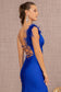 Sweetheart Glitter Ruched Side Mermaid Dress w/ Feather on Strap-7