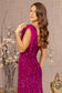 Asymmetric Sleeveless Feather Sequin Velvet Mermaid Dress-5