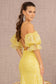 Jewel Sweetheart Mesh Mermaid w/ Detachable Short Puff Sleeves Long Prom Dress GLGL3155-3