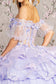 3-D Flower Applique Sheer Bodice Quinceanera Gown w/ Ruffle Skirt-9