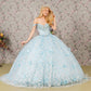 3-D Butterfly Applique Jewel Sequin Quinceanera Ball Gown-5