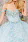3-D Butterfly Applique Jewel Sequin Quinceanera Ball Gown-6