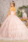 3-D Butterfly Applique Jewel Sequin Quinceanera Ball Gown-2