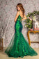 Glitter Bead Sheer Bodice Mesh Trumpet Long Prom Dress GLGL3230-1