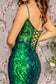 Glitter Bead Sheer Bodice Mesh Trumpet Long Prom Dress GLGL3230-3