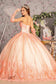 Jewel Sequin Sweetheart Mesh Ball Gown w/ Long Sheer Sleeves-1