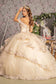 Jewel Sequin Sweetheart Off Shoulder Mesh Ball Gown-1