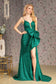 Asymmetric Glitter Crepe Mermaid Long Dress w/ Side Waist Drape-6