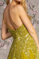 Asymmetric Sequin Sheer Cut-out Front Mesh A-line Long Dress-4