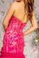 Sequin Sheer Bodice Ruffled Skirt Strapless Mesh Trumpet Long Dress-5