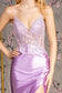 Embroidery Sheer Bodice V-back Satin Mermaid Long Dress-9