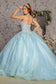3-D Flower Embroidery Sheer Corset Bodice Mesh Ball Gown-1