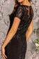 Embroidery Bead Sheer Back Rome Jersey Mermaid Long Dress-9