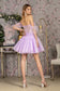 3-D Heart Applique Bead Layered Skirt Mesh A-line Long Dress-7