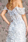 3D Flower Sequin Sheer Bodice Mesh Mermaid Long Prom Dress GLGL3409-9