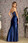 Embroidery Sequin Ruched Side Satin Mermaid Long Dress-6