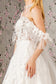 Sheer Bodice Sweetheart Mesh Ball Gown w/ Long Back Drape-2