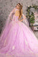 Sheer Bodice Strapless Sweetheart Mesh Ball Gown w/ Side Mesh Long Drapes-1