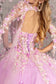 Sheer Bodice Strapless Sweetheart Mesh Ball Gown w/ Side Mesh Long Drapes-4