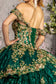 Metallic Embroidery Sheer Bodice Jewel Mesh Ball Gown-5