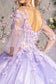 Jewel Glitter Sequin Sweetheart Mesh Ball Gown w/ Long Sleeves-5